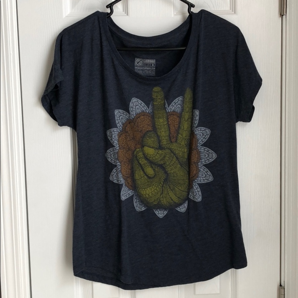 Peace Navy blue relaxed fit top